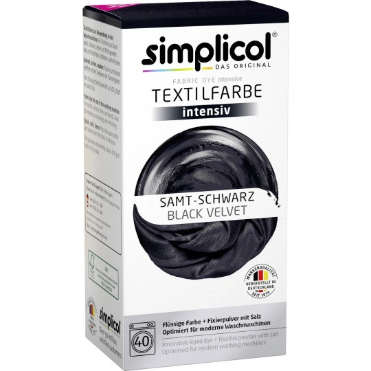 Simplicol Textilfarbe Intensiv Samt-schwarz 150ML+400G 3 Simplicol Textilfarbe Intensiv Samt-schwarz 150ML+400G